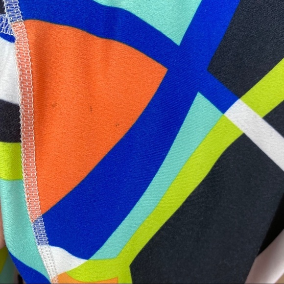 FABLETICS Small 80’s Style Neon Geo Print Active Leggings Y2K Funky Vibrant - Picture 2 of 6